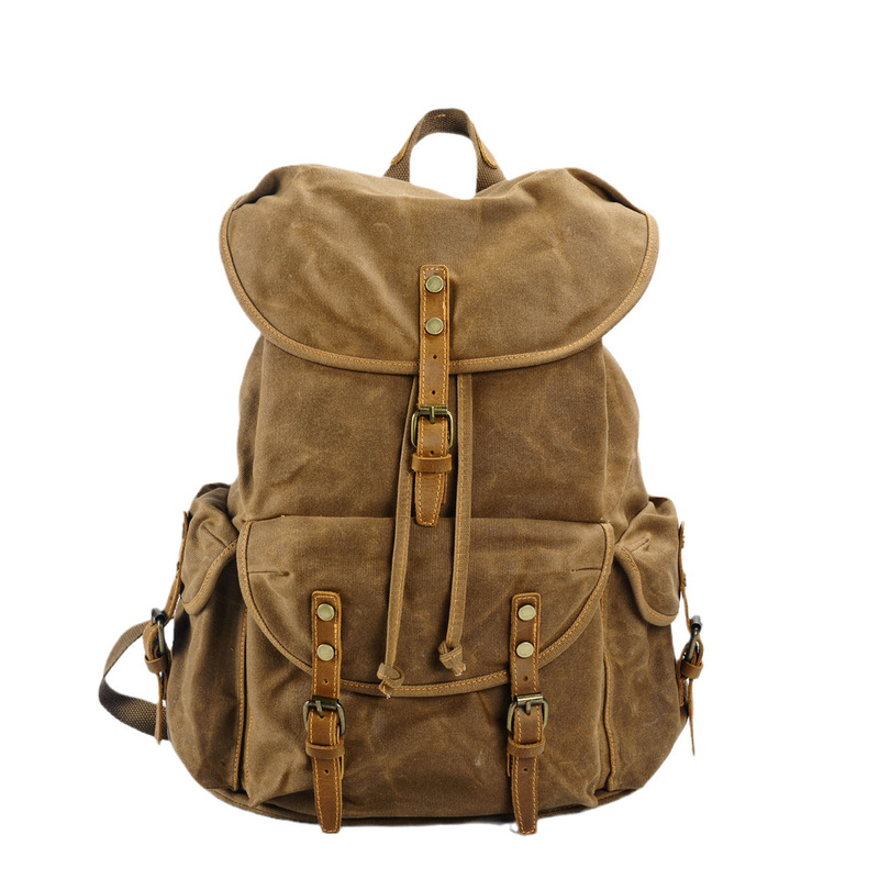 Canvas Backpack Casual - Retro soft wax canvas large capacity