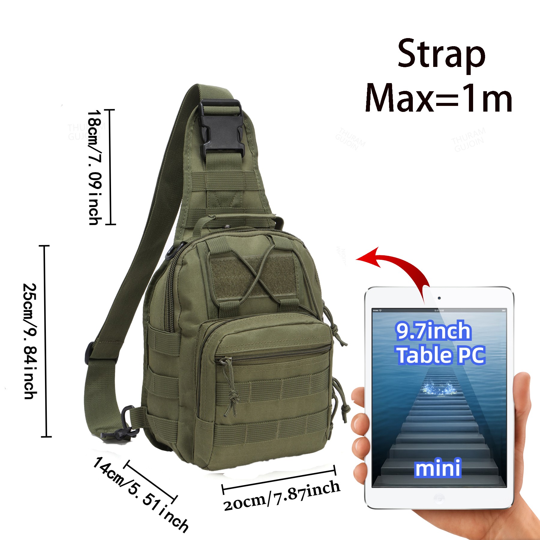 THURAM Outdoor Tactical Bag Ba - огляд і ціна Sling Backpack Shoulder