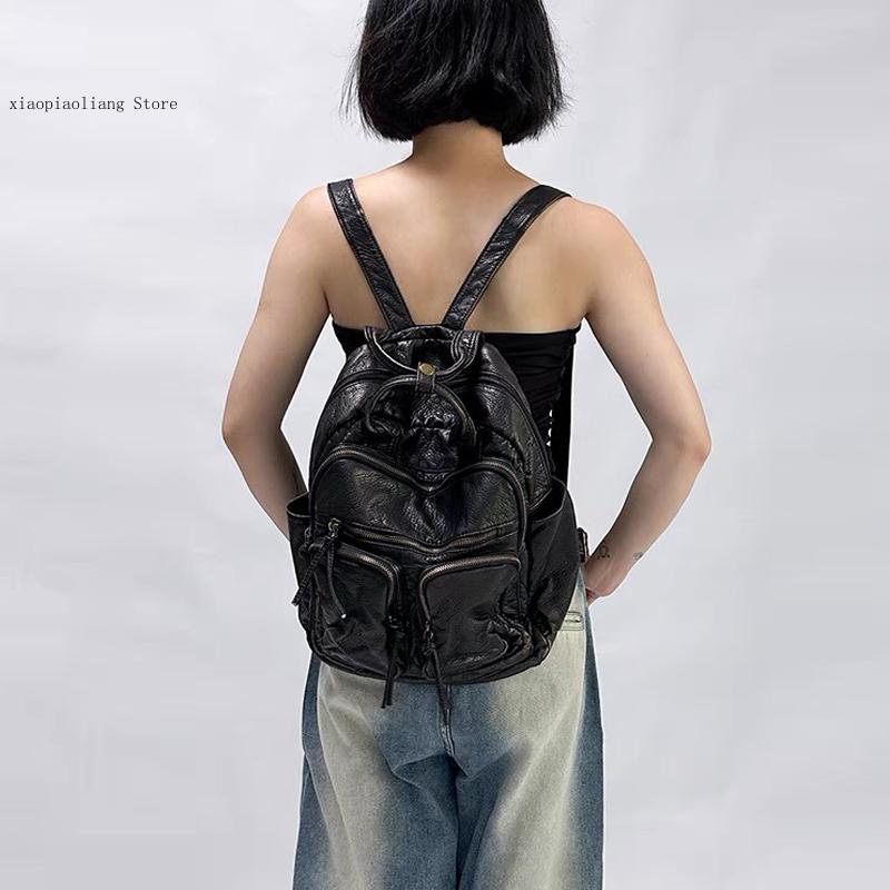 Luxury Soft Washed Pu Leather  - огляд і ціна Leather Backpack Vintage