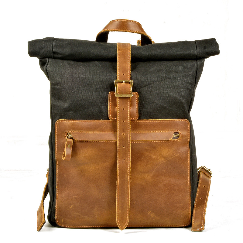 New model simple and retro wax - огляд і ціна Canvas Backpack Casual