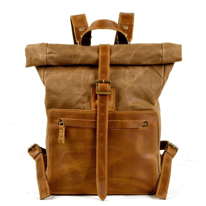 New model simple and retro wax - огляд і ціна Canvas Backpack Casual