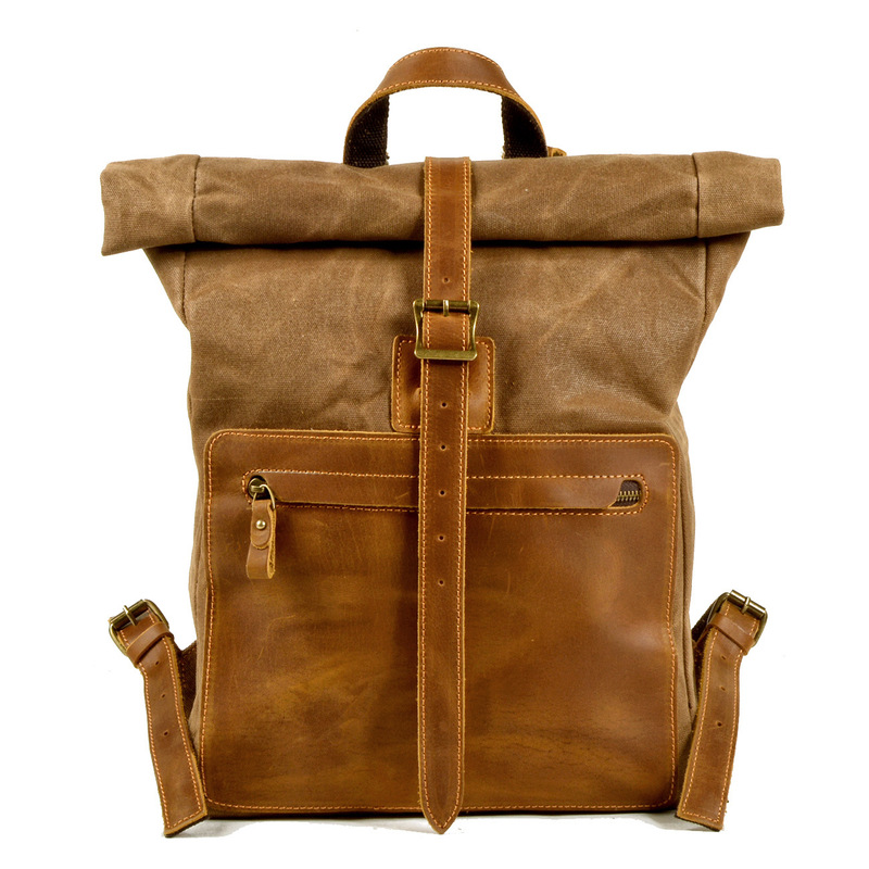 New model simple and retro wax - огляд і ціна Canvas Backpack Casual