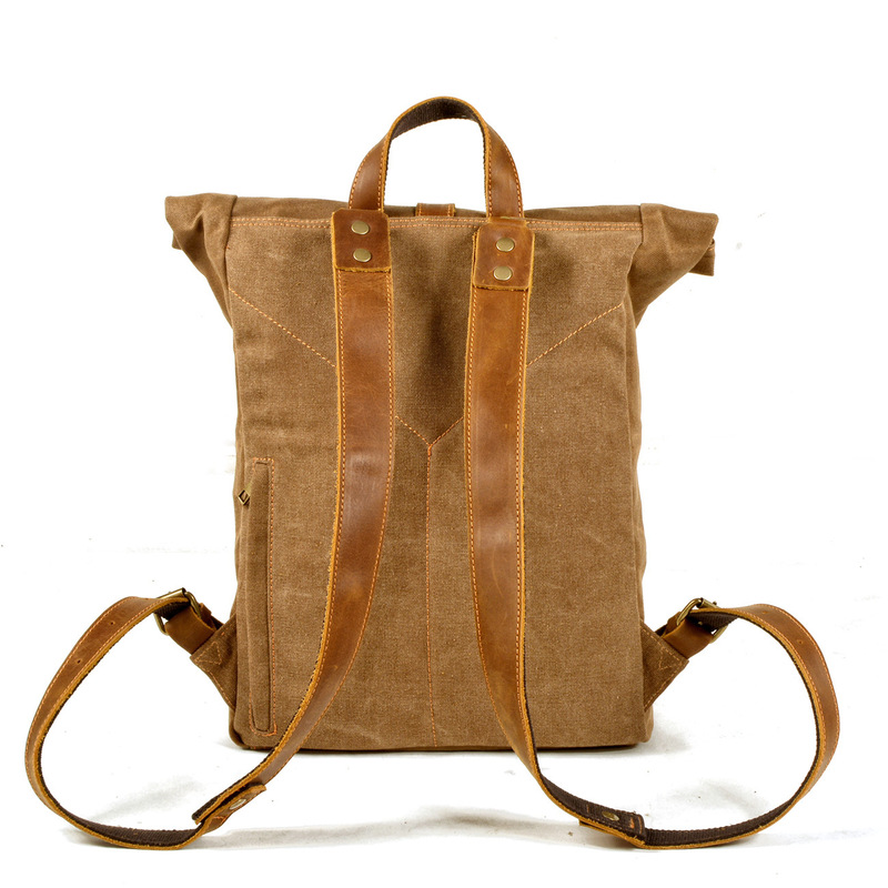 New model simple and retro wax - огляд і ціна Canvas Backpack Casual