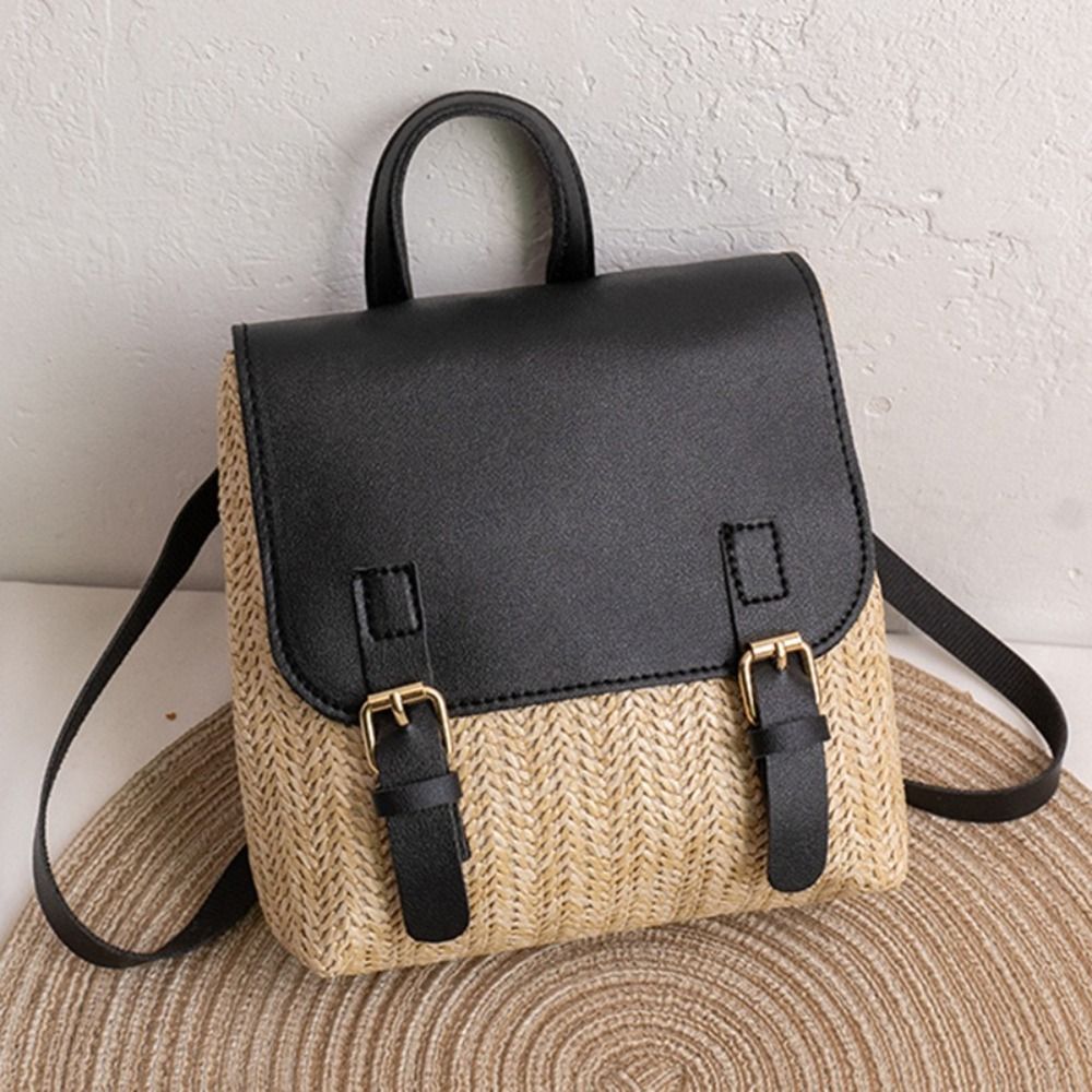 Versatile Bag PU Leather Straw - огляд і ціна Leather Backpack Vintage