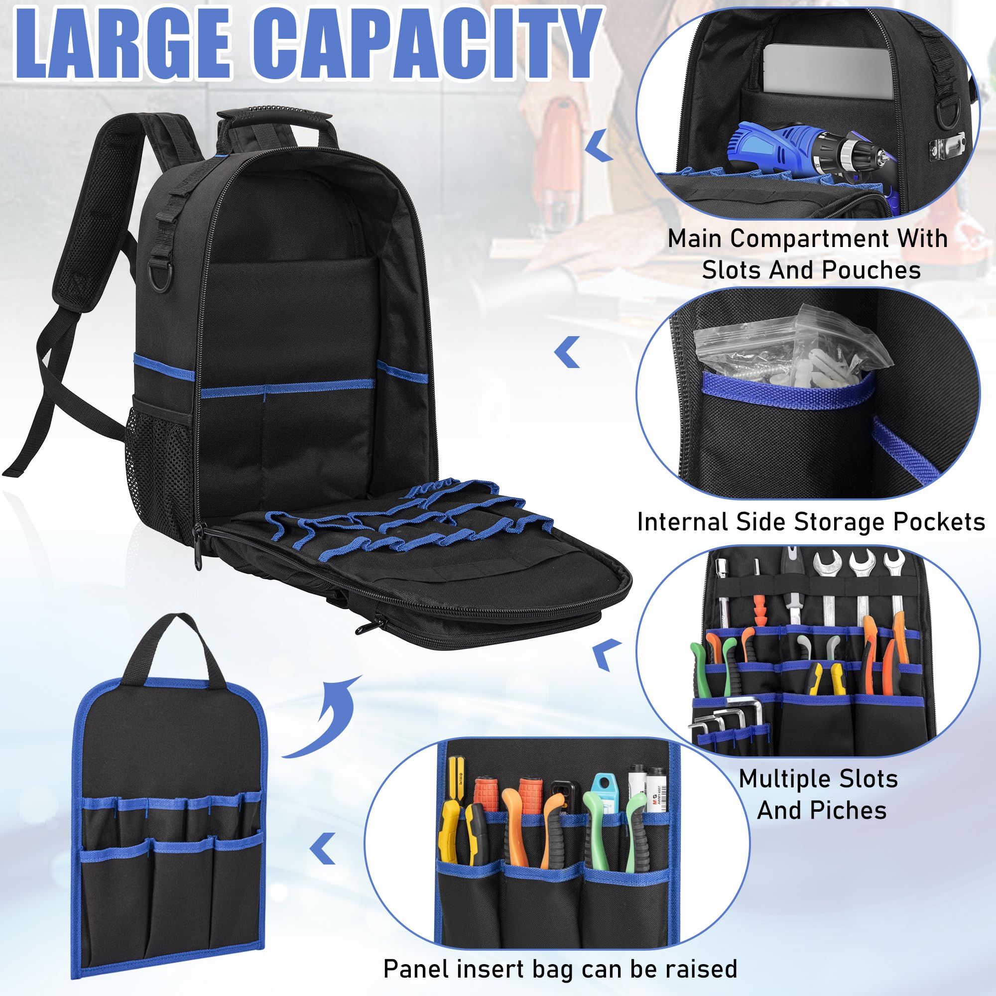 Heavy-Duty Zipper Tool Backpac - огляд і ціна Backpack Insert Organizer