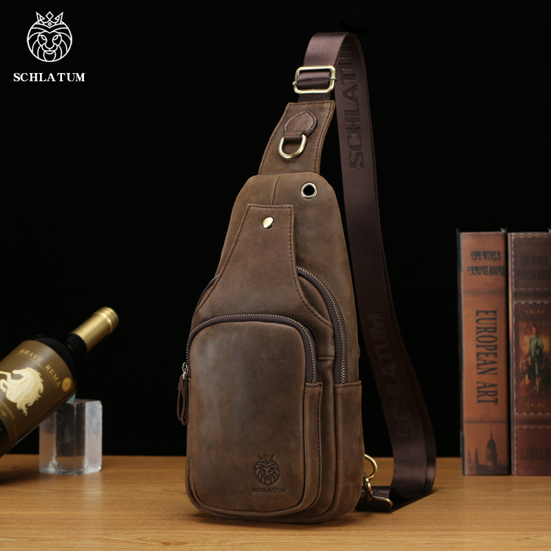 SCHLATUM 100%Genuine Leather C - огляд і ціна Leather Backpack Vintage