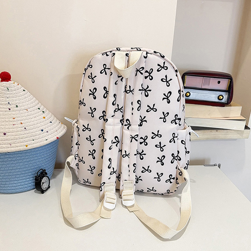 Cute Bow Print Backpack Nylon  - огляд і ціна School Backpack Teen