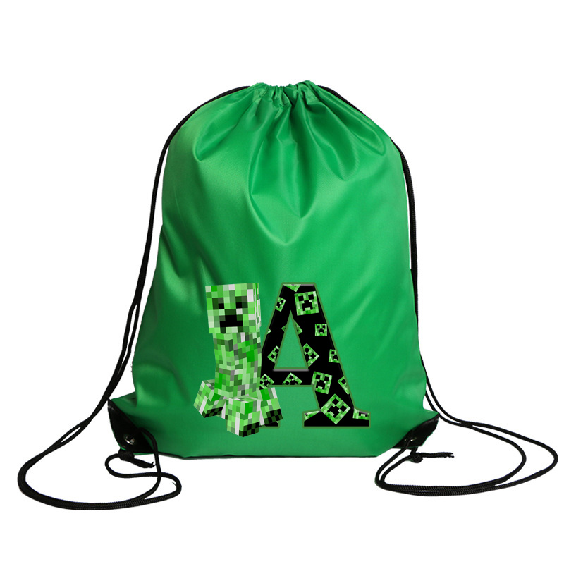 Cartoon Minecrafted Polyester  - огляд і ціна Drawstring Gym Bag