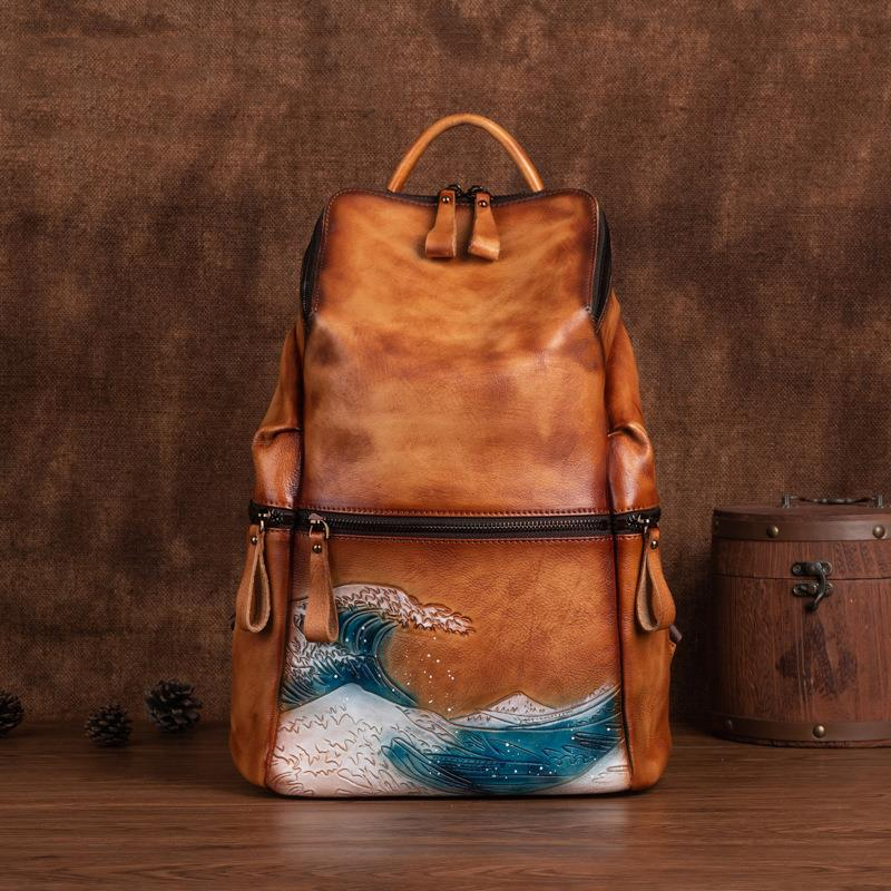 Genuine Real Soft Leather Wome - огляд і ціна Leather Backpack Vintage