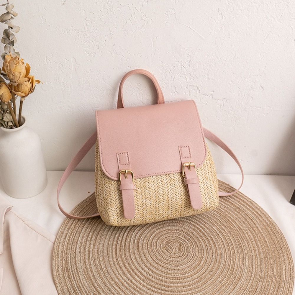 Fashion PU Leather Straw Backp - огляд і ціна Leather Backpack Vintage